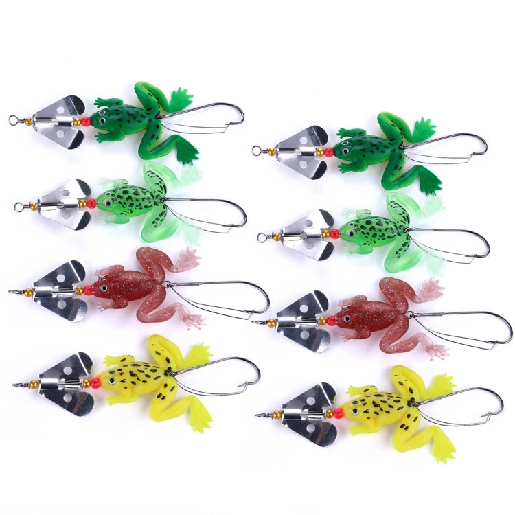 2 Sets HENGJIA SP011 7cm 6g Frog Soft Fish Sequins Freshwater Single Hook Bionic Bait, SP011 4 Colors