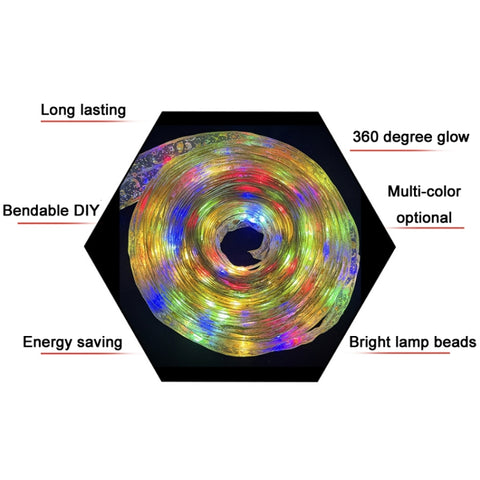Christmas LED Lights Bronzing Double Ribbon String Lights, 1m, 2m, 4m, 5m, 10m, 20m