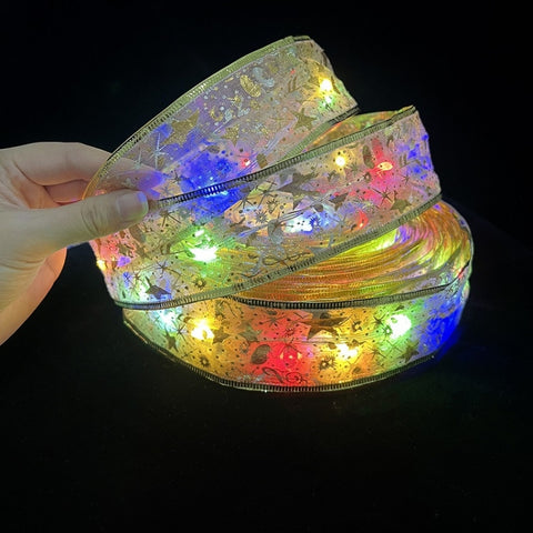 Christmas LED Lights Bronzing Double Ribbon String Lights, 1m, 2m, 4m, 5m, 10m, 20m