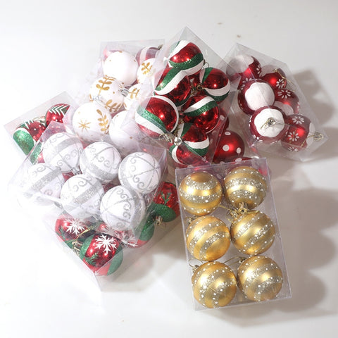 6pcs/pack 6cm Painted Christmas Ball Decoration Props
