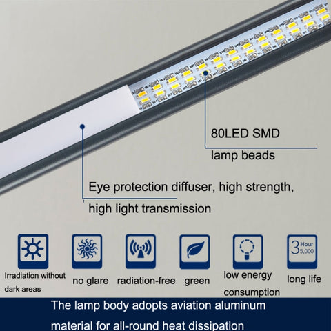 USB Clip Lamp Student Eye Protection LED Dimmable Desk Light, Purple, Gold, Black, Silver