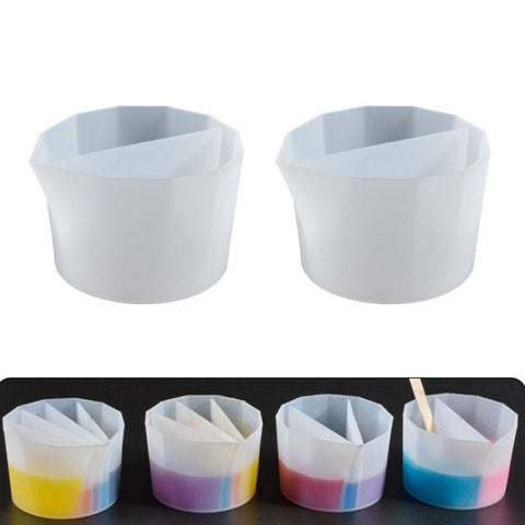 2 PCS DIY Crystal Epoxy Color Separation Cup Silicone Toning Cup, Style:, 2 PCS 2 Grid, 2 PCS 3 Grid, 2 PCS 4 Grid, 2 PCS 5 Grid