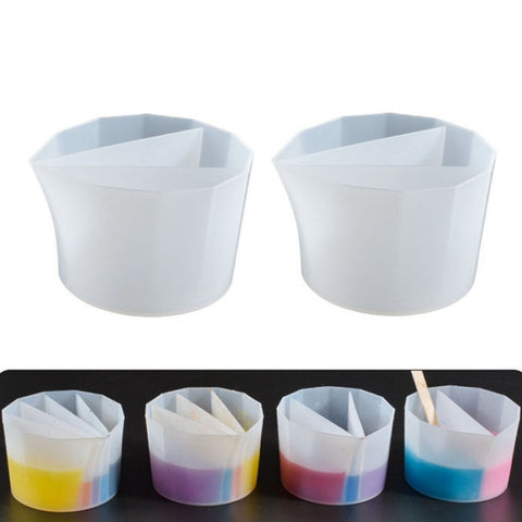 2 PCS DIY Crystal Epoxy Color Separation Cup Silicone Toning Cup, Style:, 2 PCS 2 Grid, 2 PCS 3 Grid, 2 PCS 4 Grid, 2 PCS 5 Grid
