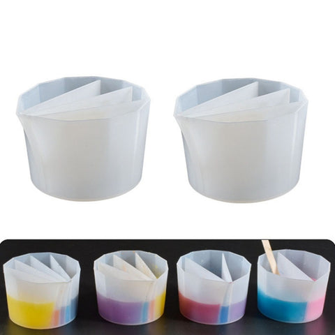 2 PCS DIY Crystal Epoxy Color Separation Cup Silicone Toning Cup, Style:, 2 PCS 2 Grid, 2 PCS 3 Grid, 2 PCS 4 Grid, 2 PCS 5 Grid