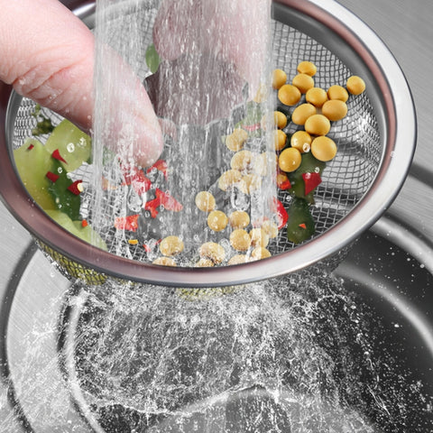 Anti-clogging Stainless Steel Filter For Kitchen Sink Sewer, Random Handle Style Delivery, Dense Net Filter