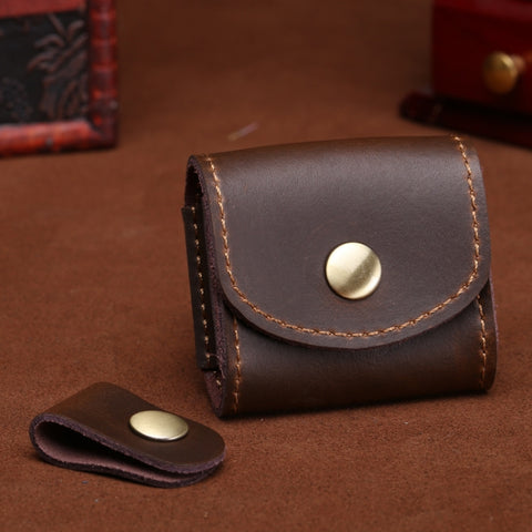 S122 Vintage Mini Leather Headphone Bag, Coffee, Wine Red, Black, Blue, Gray, Green