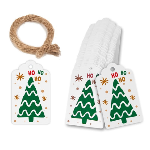 100pcs / Pack Christmas Kraft Paper Tag Gift Wrap Card Set, L-27, L-28, L-29, L-30, L-31, L-32, L-33, L-34