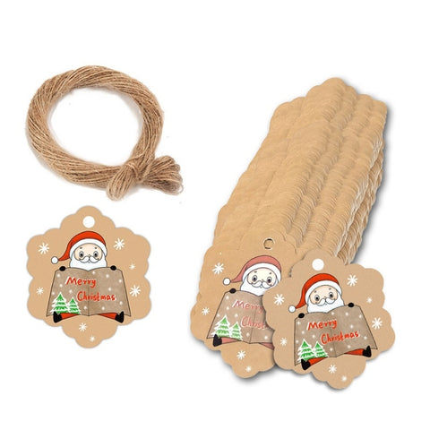 100pcs / Pack Christmas Kraft Paper Tag Gift Wrap Card Set, L-27, L-28, L-29, L-30, L-31, L-32, L-33, L-34