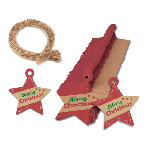 100pcs / Pack Christmas Kraft Paper Tag Gift Wrap Card Set, L-27, L-28, L-29, L-30, L-31, L-32, L-33, L-34
