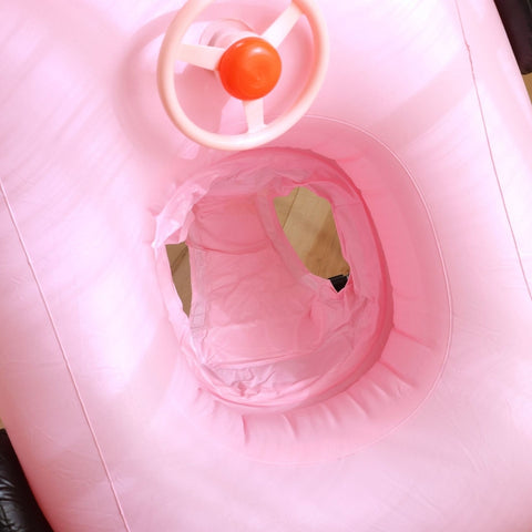 Removable Sunshade Car Shape Inflatable Pool Float Swimming Ring Baby Float Seat, Swimming Ring With Awning(Pink), Swimming Ring With Awning(Yellow)
