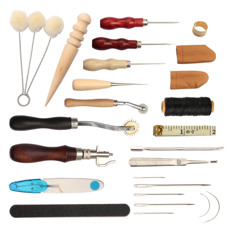 Handmade Leather DIY Tool Set Sewing Craft Tool Set, 29 In 1, 48 In 1