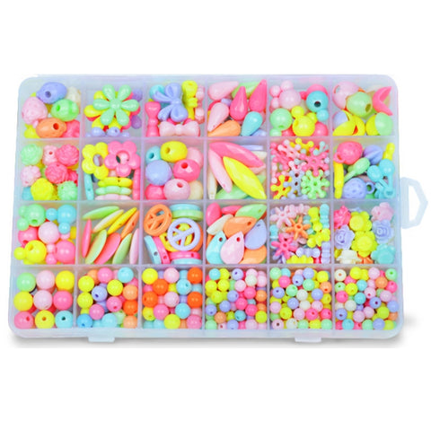 24 Grid Acrylic Beaded Kids DIY Necklace Bracelet Toys