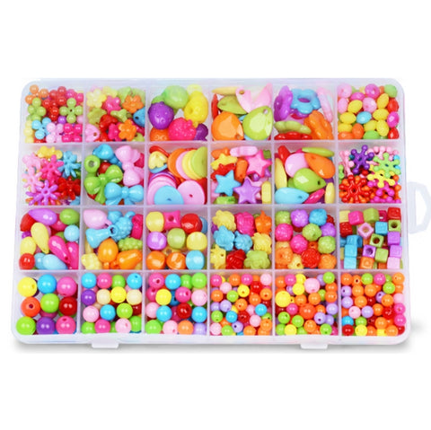 24 Grid Acrylic Beaded Kids DIY Necklace Bracelet Toys