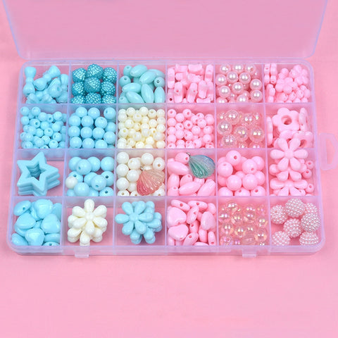 24 Grid Acrylic Beaded Kids DIY Necklace Bracelet Toys
