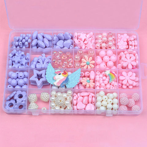 24 Grid Acrylic Beaded Kids DIY Necklace Bracelet Toys