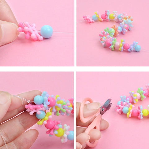 24 Grid Acrylic Beaded Kids DIY Necklace Bracelet Toys