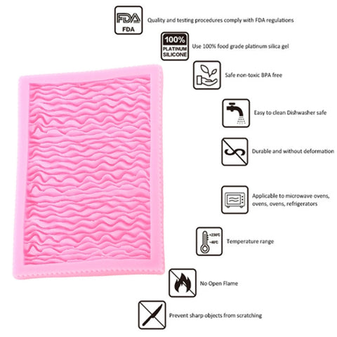 Food Grade Fondant Silicone Mold Pleated Skirt Cake Decorating Tool, CC562
