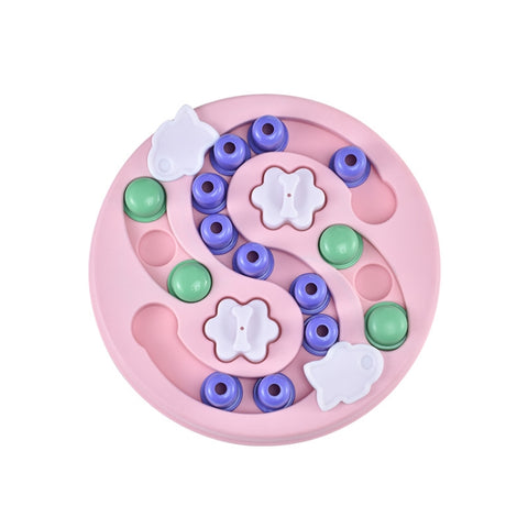Pet Maze Educational Toy Interactive Slow Food Box, Pink, Blue, Purple