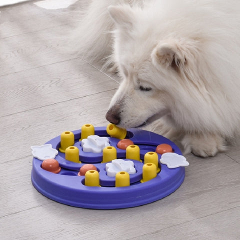 Pet Maze Educational Toy Interactive Slow Food Box, Pink, Blue, Purple