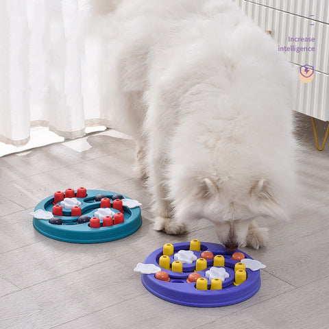 Pet Maze Educational Toy Interactive Slow Food Box, Pink, Blue, Purple