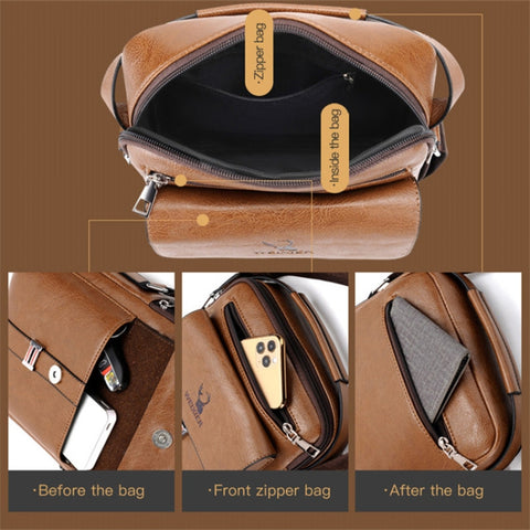 WEIXIER D245 Men Business Bag Large Capacity Shoulder Backpack, D245 Dark Brown, D245 Black, D245 Light Brown