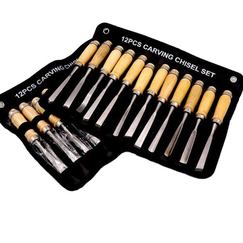 Knife Carving Knife Woodworking Chisel Root Carving Wood Carving Tools, 12 PCS / Set