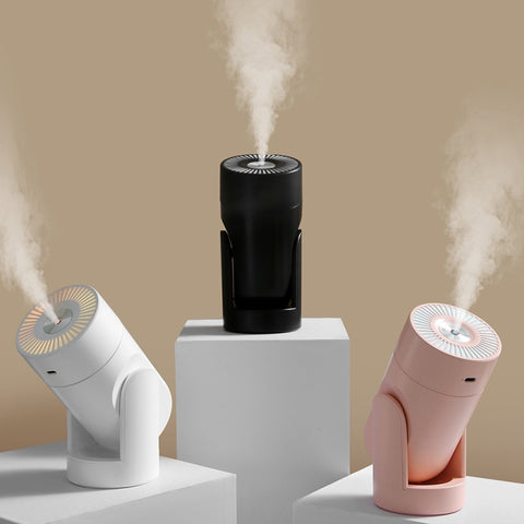 L09 USB Plug-in Rotating Colorful Night Light Humidifier, White, Pink, Black
