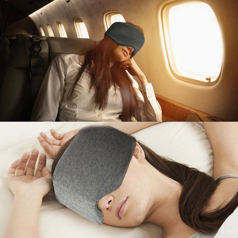 Oversized Cotton Breathable Blackout Sleep Eye Mask, Gray, Black