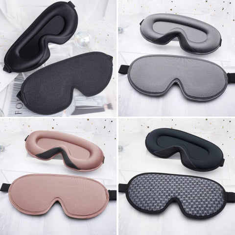 Three-Dimensional Breathable Hollow Sleep Shading Eye Mask, Black, Gray, Champagne Color, Color Matching