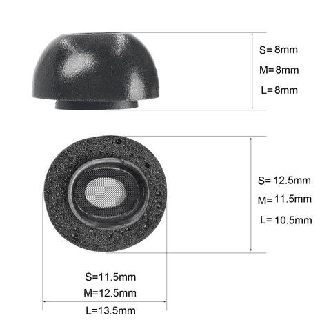 2 PCS Earbuds Memory Foam Ear Caps For TWS Airpods Pro,Size:, Large Black, Medium Black, Small Black, Large Gray, Medium Gray, Small  Gray