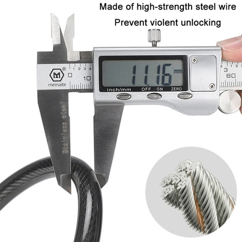 WEST BIKING Bicycle Anti-Theft Cable Combination Lock, Length:, 2M, 2M With Buckle Rope