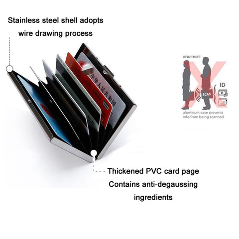 Metal Security Anti-degaussing Bank Credit Card Box, Card Box
