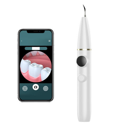 Tartar and Calculus Remover Oral Cleaning Ultrasonic Scaler Electric Visual Scaler, Champagne, White, Green