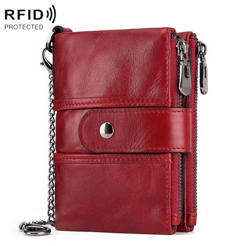 BP804 RFID Anti-Theft Wallet Multi-Function Buckle Zipper Retro Leisure Coin Purse, BP804 Blue, BP804 Black, BP804 Brown, BP804 Red, BP804 Khaki