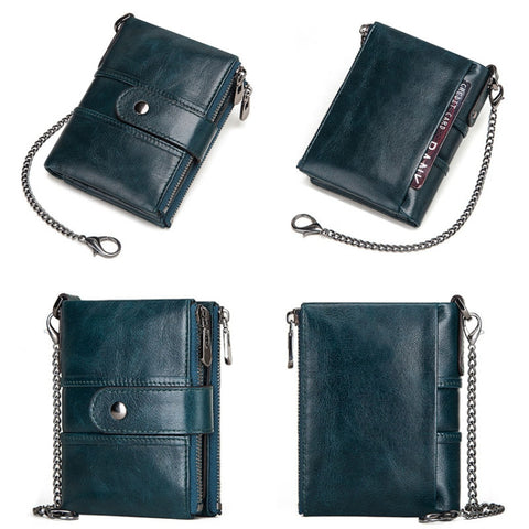 BP804 RFID Anti-Theft Wallet Multi-Function Buckle Zipper Retro Leisure Coin Purse, BP804 Blue, BP804 Black, BP804 Brown, BP804 Red, BP804 Khaki