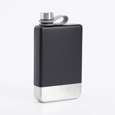 9oz Portable 304 Stainless Steel Flagon Whiskey Vodka Wine Pot Hip Flask, Matte Black, Military Green, Blue, Red