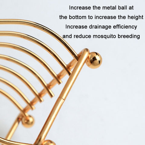 2 PCS Home Kitchen Small Bowls Dish Storage Drain Rack, Gold, Silver