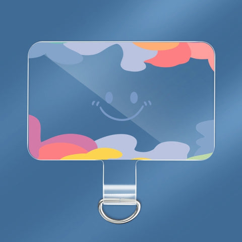 Universal Phone Lanyard Gasket Back Stick TPU Connecting Piece, Smile, Colored Smiley Face, Happy, Rainbow, Deer, Adorable Tiger