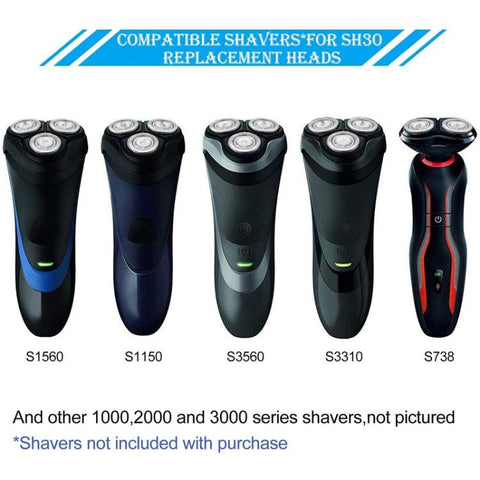 3pcs SH30 Razor Blade + Mesh Cover for Philips S1000 S2000 S3000 S4000, 3pcs SH30