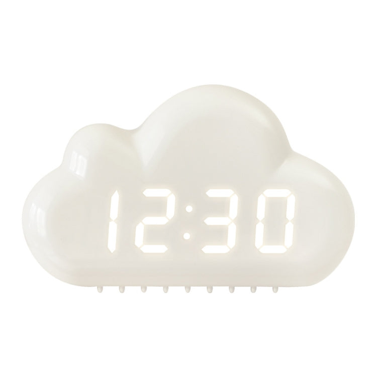 1966 Cute Cloud Shape Voice-activated LED Bedside Alarm Clock, White, Blue
