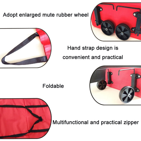Portable Shopping Cart Foldable Tote With Wheels, Red, Green, Blue, Black, Orange