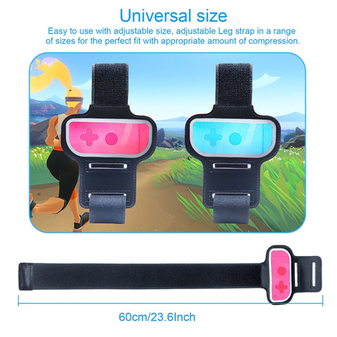 2PCS JYS JYS-NS242 For Nintendo Switch Joy-con Small Handlebar Leg Sports Straps, JYS-NS242(Black), JYS-NS242(Red Blue)