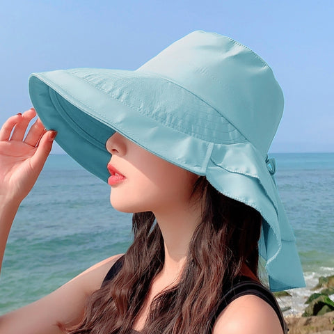 8062 Women Summer Neck Protection Sunscreen Hat Large Brim Fisherman Hat, 8062 Pink, 8062 Navy, 8062 Beige, 8062 Dark Gray, 8062 Army Green, 8062 Light Gray, 8062 Blue, 8062 Purple, 8062 Khaki, 8062 Black