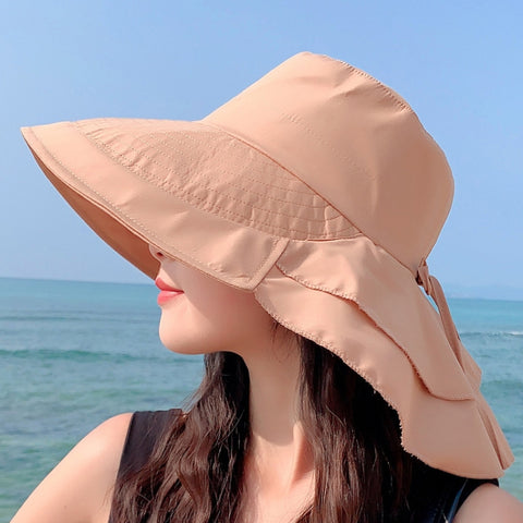 8062 Women Summer Neck Protection Sunscreen Hat Large Brim Fisherman Hat, 8062 Pink, 8062 Navy, 8062 Beige, 8062 Dark Gray, 8062 Army Green, 8062 Light Gray, 8062 Blue, 8062 Purple, 8062 Khaki, 8062 Black