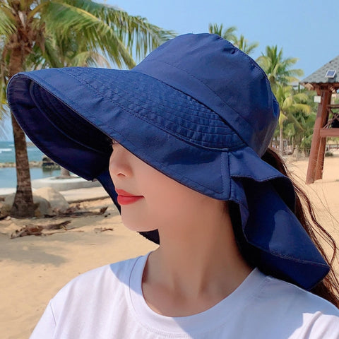8062 Women Summer Neck Protection Sunscreen Hat Large Brim Fisherman Hat, 8062 Pink, 8062 Navy, 8062 Beige, 8062 Dark Gray, 8062 Army Green, 8062 Light Gray, 8062 Blue, 8062 Purple, 8062 Khaki, 8062 Black
