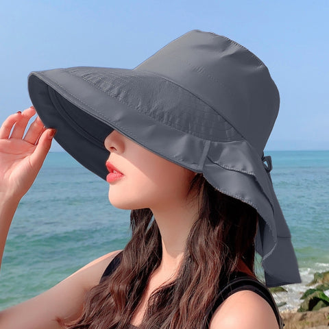 8062 Women Summer Neck Protection Sunscreen Hat Large Brim Fisherman Hat, 8062 Pink, 8062 Navy, 8062 Beige, 8062 Dark Gray, 8062 Army Green, 8062 Light Gray, 8062 Blue, 8062 Purple, 8062 Khaki, 8062 Black
