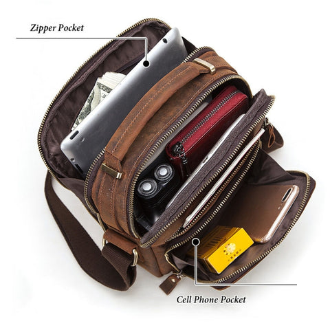 HUMERPAUL MH573 Men Shoulder Bag Leather Messengers Bag