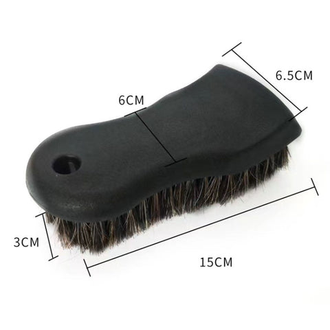 JY-26589412 Car Interior Dusting Oiling Polishing Cleaning Horsehair Brush, Black