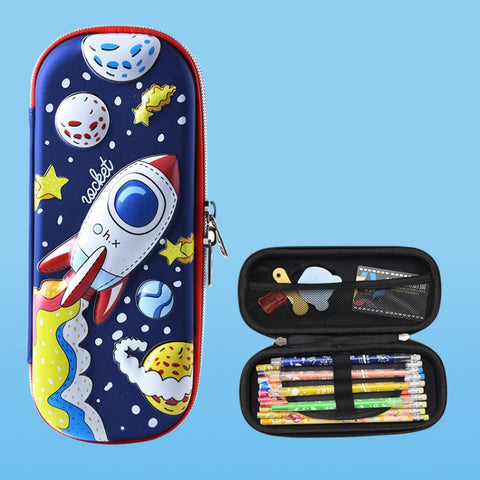 Uime EVA 3D Multi-compartment Pencil Case Stationery Box Children School Supplies, Astronaut, Rocket, Purple Pony, Rabbit, Elf Unicorn, Green Dinosaur, Red Dinosaur, Rainbow Unicorn, Big Head Unicorn, Kitten, Little Fox, Mermaid, Blue Whale, Blue Dinos...