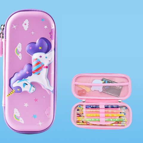 Uime EVA 3D Multi-compartment Pencil Case Stationery Box Children School Supplies, Astronaut, Rocket, Purple Pony, Rabbit, Elf Unicorn, Green Dinosaur, Red Dinosaur, Rainbow Unicorn, Big Head Unicorn, Kitten, Little Fox, Mermaid, Blue Whale, Blue Dinos...